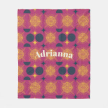 Boho Sun Moon Stars Rosa Gelb Personalisiert