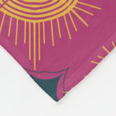 Boho Sun Moon Stars Rosa Gelb Personalisiert Fleecedecke (Ecke)