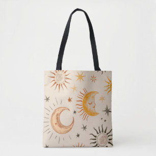 Boho Sun & Moon Tote Tasche - Vintage Celestis