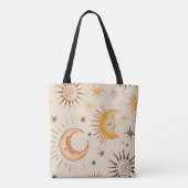 Boho Sun & Moon Tote Tasche - Vintage Celestis (Rückseite)