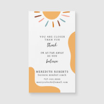 Boho Sun Motivierend Quote Business Card Magnet