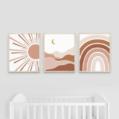 Boho Sun Mountain Rainbow Playroom Decke Bilderwand Sets