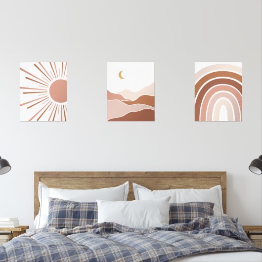 Boho Sun Mountain Rainbow Playroom Decke Bilderwand Sets (Schlafzimmer)