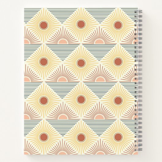 Boho Sun Pattern DankenJournal Notizblock (Rückseite)