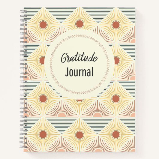 Boho Sun Pattern DankenJournal Notizblock (Vorderseite)