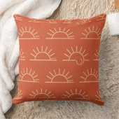Boho Sun Pillow | Orange Throw Pillow Kissen (Decke)