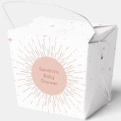 Boho Sun Pink Baby Dusche Geschenkschachtel (Rückseite)