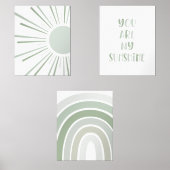 Boho Sun Quote Rainbow Kids Room Bilderwand Sets (Vorderseite)