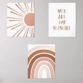 Boho Sun Quote Rainbow Kids Room Bilderwand Sets (Vorderseite)