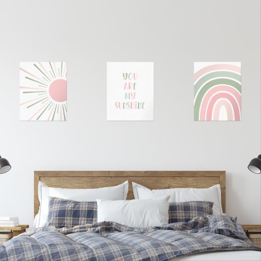 Boho Sun Quote Rainbow Kids Room Bilderwand Sets (Schlafzimmer)