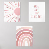 Boho Sun Quote Rainbow Kids Room Bilderwand Sets (Vorderseite)