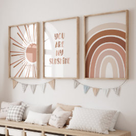 Boho Sun Quote Rainbow Kids Room Bilderwand Sets
