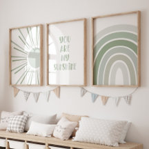Boho Sun Quote Rainbow Kids Room