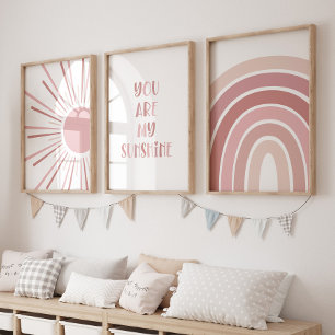 Boho Sun Quote Rainbow Kids Room Bilderwand Sets