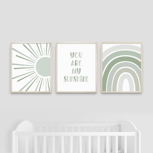 Boho Sun Quote Rainbow Kids Room Bilderwand Sets