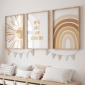 Boho Sun Quote Rainbow Kids Room Bilderwand Sets