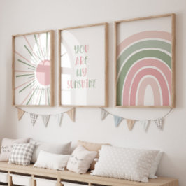 Boho Sun Quote Rainbow Kids Room Bilderwand Sets