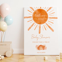 Boho sun rainbow orange Begrüßung Babydusche
