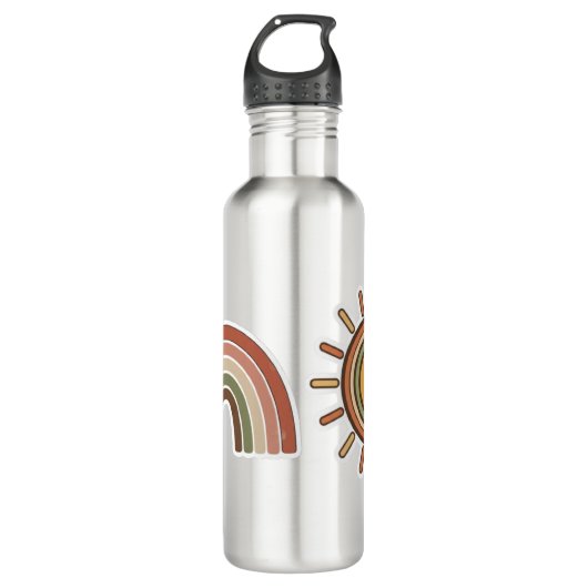 Boho Sun & Rainbow Water Bottle Edelstahlflasche (Vorderseite)