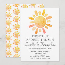 Boho Sun Rays erste Geburtstagsparty Einladung