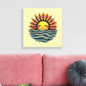 Boho Sun Smiley Leinwand Mauer Kunstdruckerei (Insitu (Wohnzimmer))