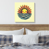 Boho Sun Smiley Leinwand Mauer Kunstdruckerei (Insitu (Schlafzimmer))