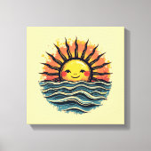 Boho Sun Smiley Leinwand Mauer Kunstdruckerei (Vorderseite)