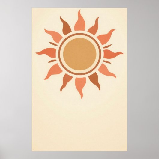 Boho Sun Terracotta Minimalist Poster (Vorne)
