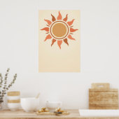 Boho Sun Terracotta Minimalist Poster (Küche)