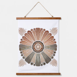 "Boho Sun Wall Tapestes - Goldener Sonnenbrand mit Wandteppich Mit Holzrahmen