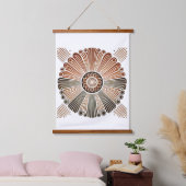 "Boho Sun Wall Tapestes - Goldener Sonnenbrand mit Wandteppich Mit Holzrahmen (Schlafzimmer)
