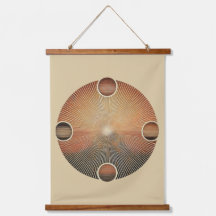 "Boho Sun Wall Tapestes - Goldener Sonnenbrand mit