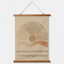 "Boho Sun Wall Tapestry - Goldene Sonne mit Inspir