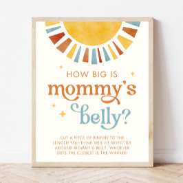 Boho Sun Wie groß ist Mommy's Belly Game Sign Poster
