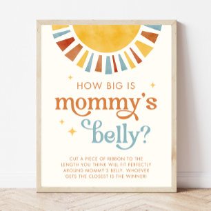 Boho Sun Wie groß ist Mommy's Belly Game Sign Poster