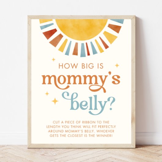 Boho Sun Wie groß ist Mommy's Belly Game Sign Poster