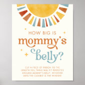Boho Sun Wie groß ist Mommy's Belly Game Sign Poster (Vorne)