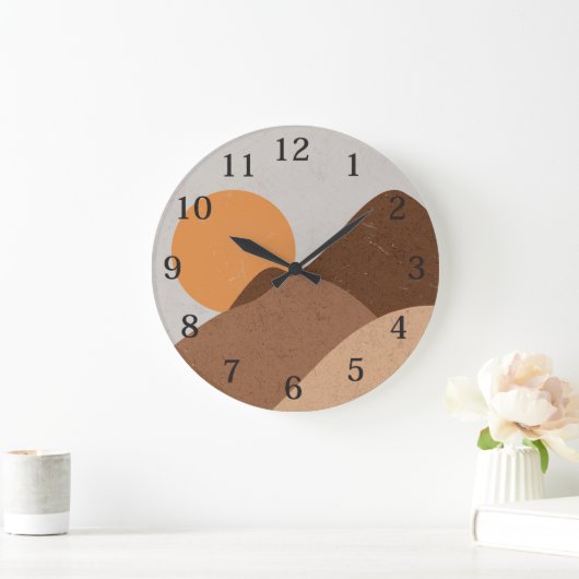 Boho Sun Wüste Wall Clock Große Wanduhr (Zuhause)