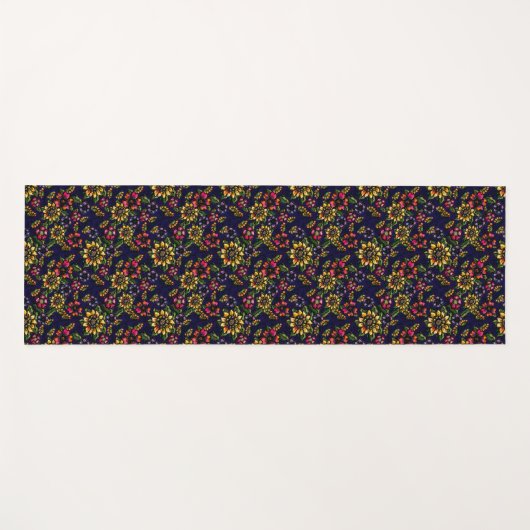 Boho Sunblumen | Blumenbeauty Yogamatte (Vorderseite (Horizontal))