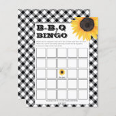 Boho Sunblumen | BW Karos Baby Shower Bingo Invi (Vorne/Hinten)