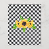 Boho Sunblumen | BW Karos Baby Shower Bingo Invi (Rückseite)