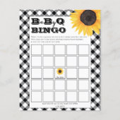 Boho Sunblumen | BW Karos Baby Shower Bingo Invi (Vorderseite)