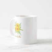 Boho Sunblumen mit Namensgeschenk Kaffeetasse (Vorderseite Links)