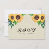 Boho Sunblumen Rustikale Gelbe Blüte RSVP Karte (Vorderseite)