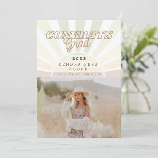 Boho Sunburst Abschluss Ankündigung (Stehend Vorderseite)