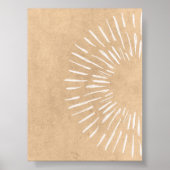 Boho Sunburst Wall Art Minimalistisch Sonnenschein Poster (Vorne)