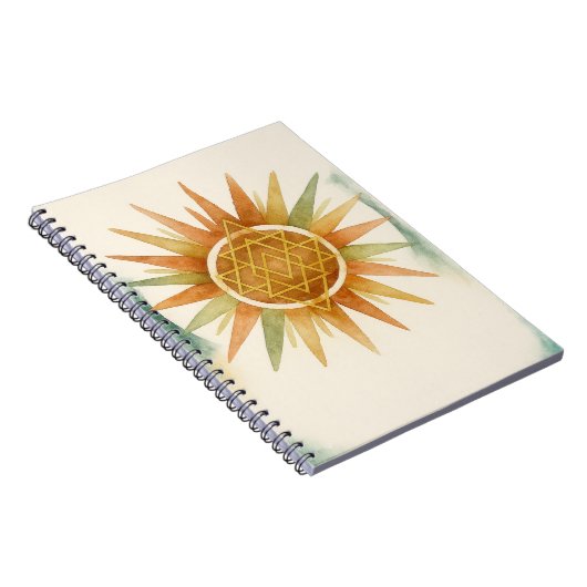 Boho Sunburst Watercolor Notebook – Personalized  Notizblock (Rechte Seite)