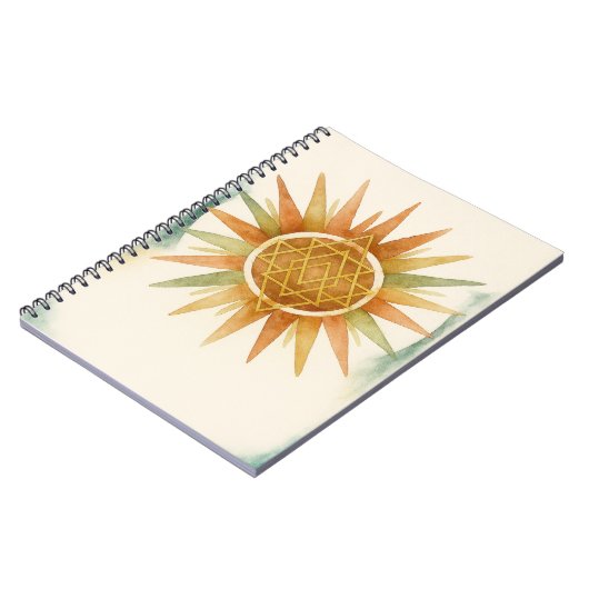 Boho Sunburst Watercolor Notebook – Personalized  Notizblock (Linke Seite)