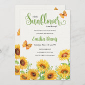 Boho Sunfloe Babydusche Einladung (Vorne/Hinten)