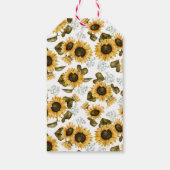 Boho Sunflower Birthday Party Geschenkanhänger (Rückseite)